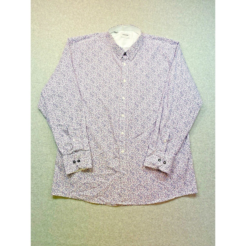 Duchamp Shirt Mens Extra Purple Lavender‎ Floral Casual Party Office Career
